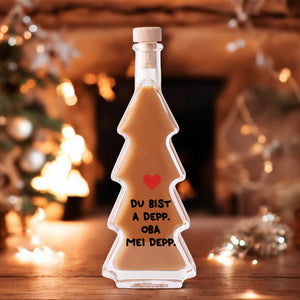 Weihnachtslikör "Du bist a Depp. Oba mei Depp." von meinherzschlag – Produktbild 2 von 4.