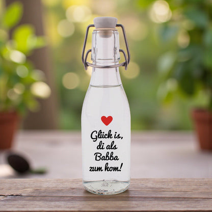 Likör/Schnaps "Glück is, di als Babba zum hom!" - meinherzschlag.de