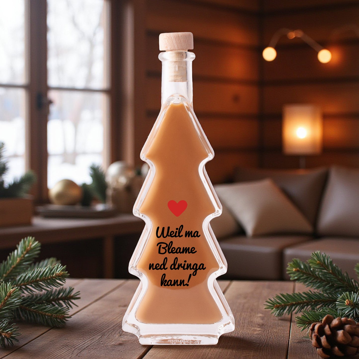 Weihnachtslikör "Weil ma Bleame ned dringa kann!" - meinherzschlag.de