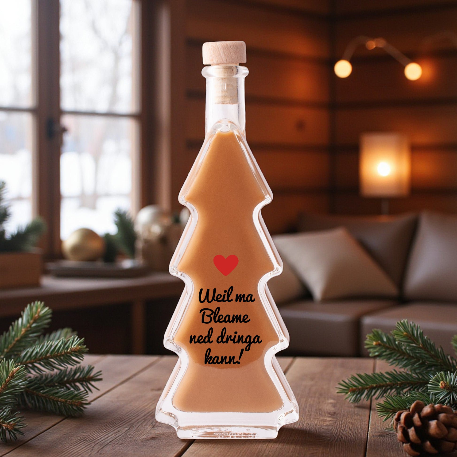 Weihnachtslikör "Weil ma Bleame ned dringa kann!" - meinherzschlag.de