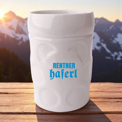 Maßkrug-Kaffeetasse "Rentner Haferl"