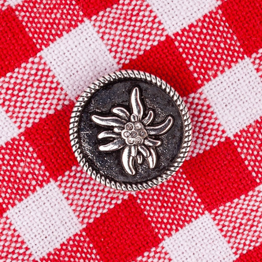 Ansteck - Pin "Edelweiß" mit Strass - meinherzschlag.de