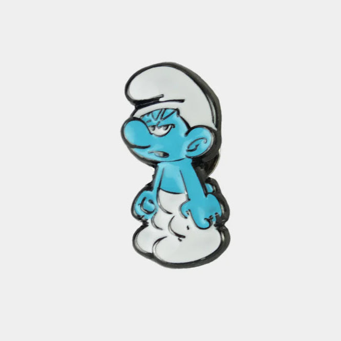 Ansteck-Pin "Grantiger Schlumpf"
