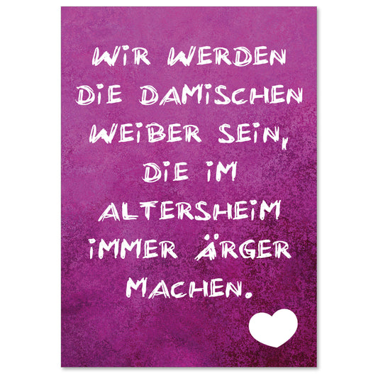 Postkarte "Damische Weiber" - meinherzschlag.de