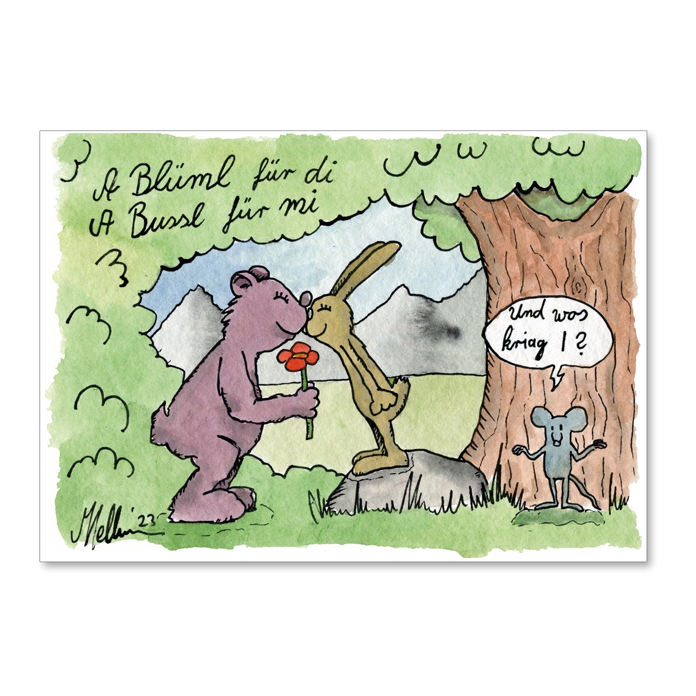 Postkarte "A Blüml für di" - meinherzschlag.de