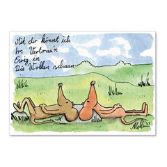 Postkarte "Ewig in die Wolken schaun" - meinherzschlag.de