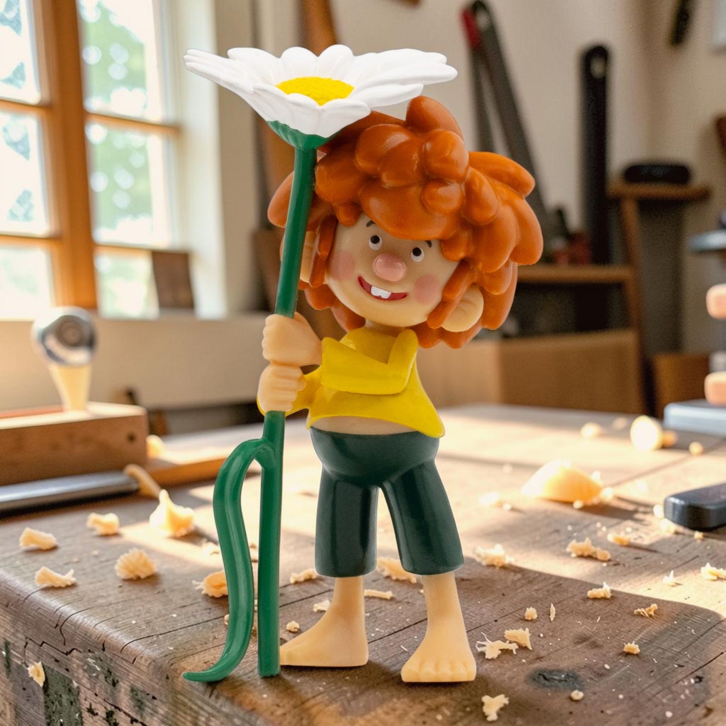 Spielfigur "Pumuckl mit Blume"