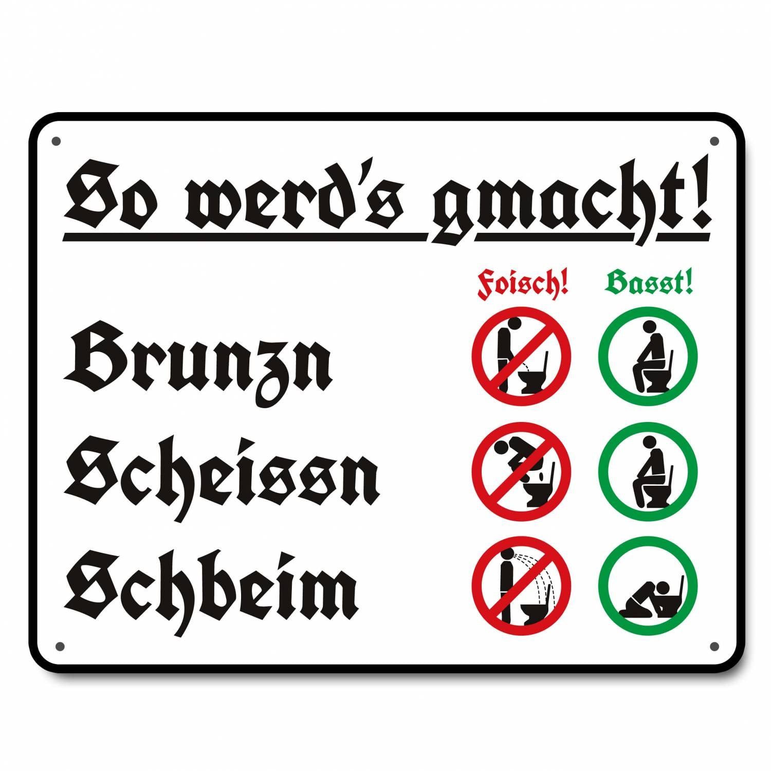 Blechschild "Scheisshausregeln" - meinherzschlag.de