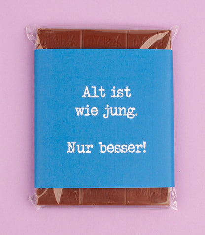 Schokolade "Alt ist wie jung. Nur besser!" - meinherzschlag.de