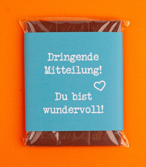 Schokolade "Dringende Mitteilung!" - meinherzschlag.de