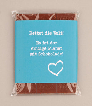 Schokolade "Rettet die Welt!" - meinherzschlag.de