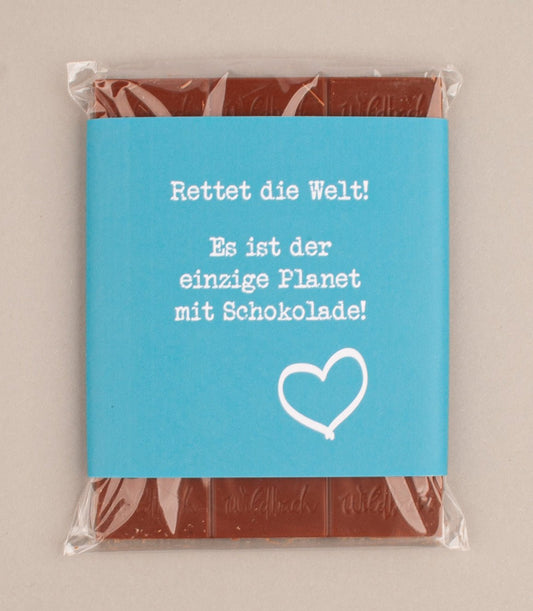 Schokolade "Rettet die Welt!" - meinherzschlag.de