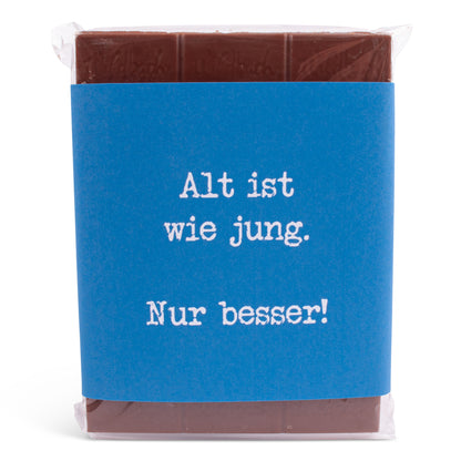 Schokolade "Alt ist wie jung. Nur besser!" - meinherzschlag.de