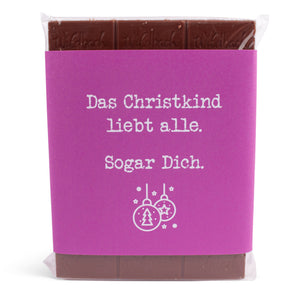 Schokolade "Das Christkind liebt alle" - meinherzschlag.de