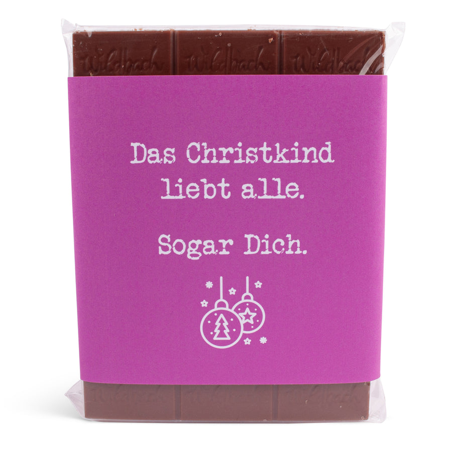 Schokolade "Das Christkind liebt alle" - meinherzschlag.de