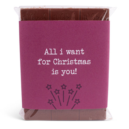 Schokolade "All i want for Christmas is you!" - meinherzschlag.de