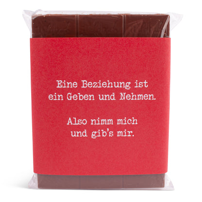Schokolade "Nimm mich & gib's mir!" - meinherzschlag.de