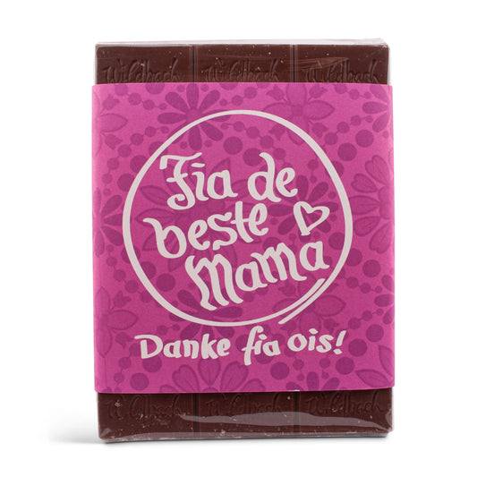 Schokolade "Fia die beste Mama" - meinherzschlag.de