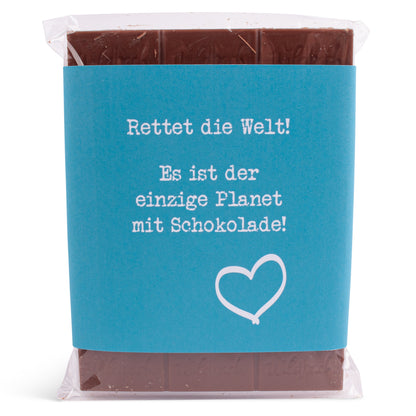 Schokolade "Rettet die Welt!" - meinherzschlag.de