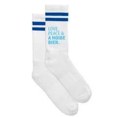 Sportsocken "Love, Peace & A Hoibe Bier"