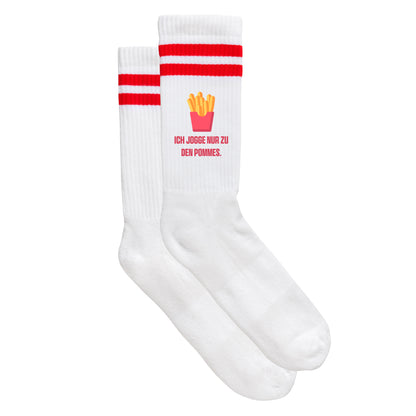 Sportsocken "Ich jogge nur zu den Pommes" - meinherzschlag.de