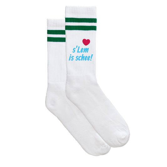 Sportsocken "s'Lem is schee!" - meinherzschlag.de