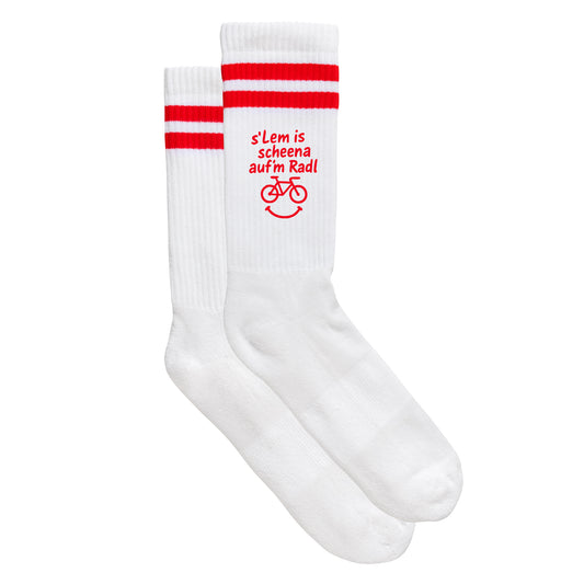 Sportsocken "s'Lem is scheena aufm Radl"