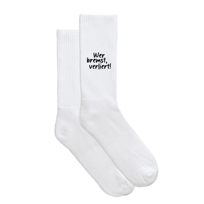 Sportsocken "Wer bremst, verliert!"