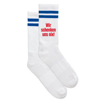Sportsocken "Wir schenken uns nix!" - meinherzschlag.de
