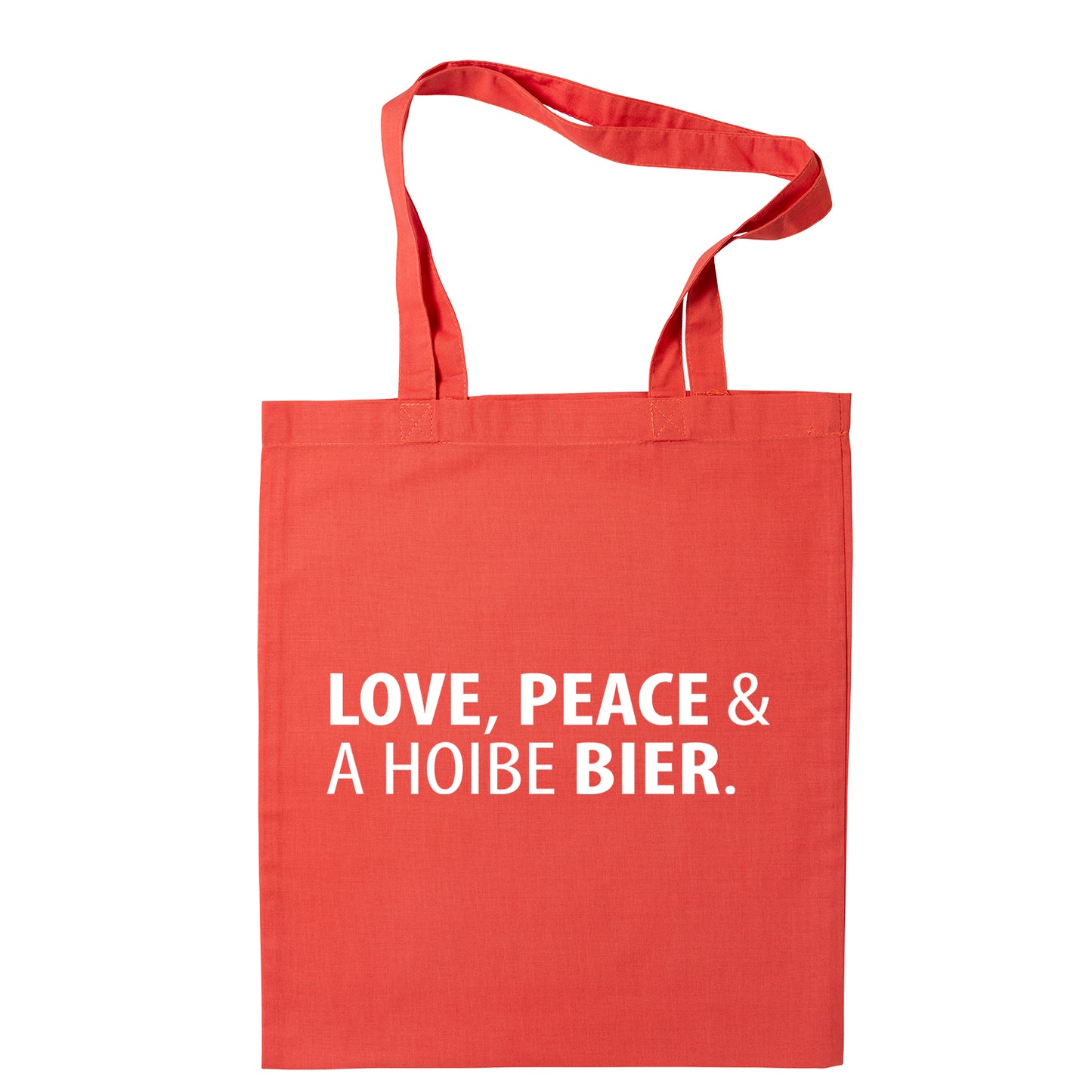 Tasche "Love, Peace & A Hoibe Bier" - meinherzschlag.de