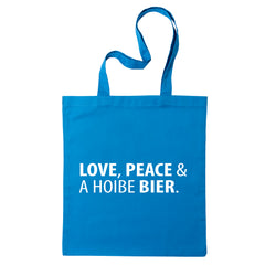 Tasche "Love, Peace & A Hoibe Bier"