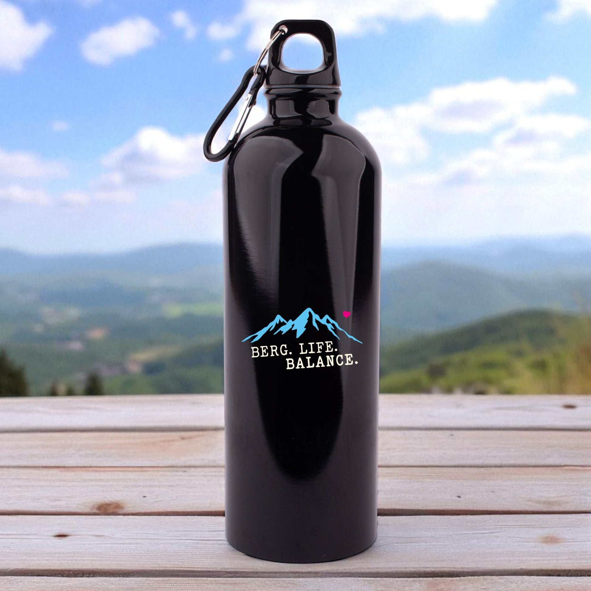 Edelstahl - Trinkflasche "Berg. Life. Balance." - meinherzschlag.de