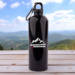 Edelstahl-Trinkflasche "Bergtags nicht erreichbar"