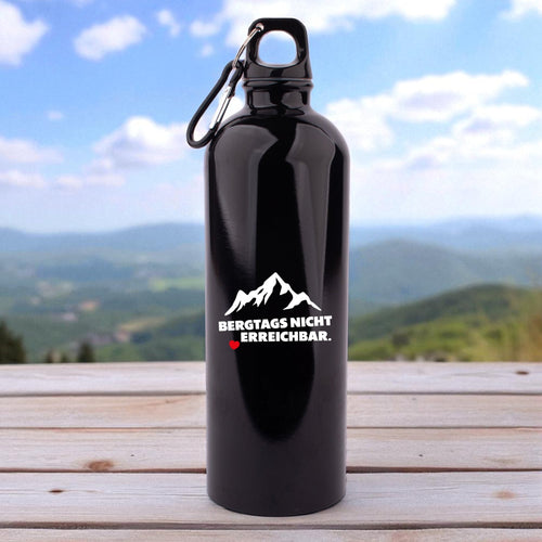 Edelstahl - Trinkflasche "Bergtags nicht erreichbar" - meinherzschlag.de