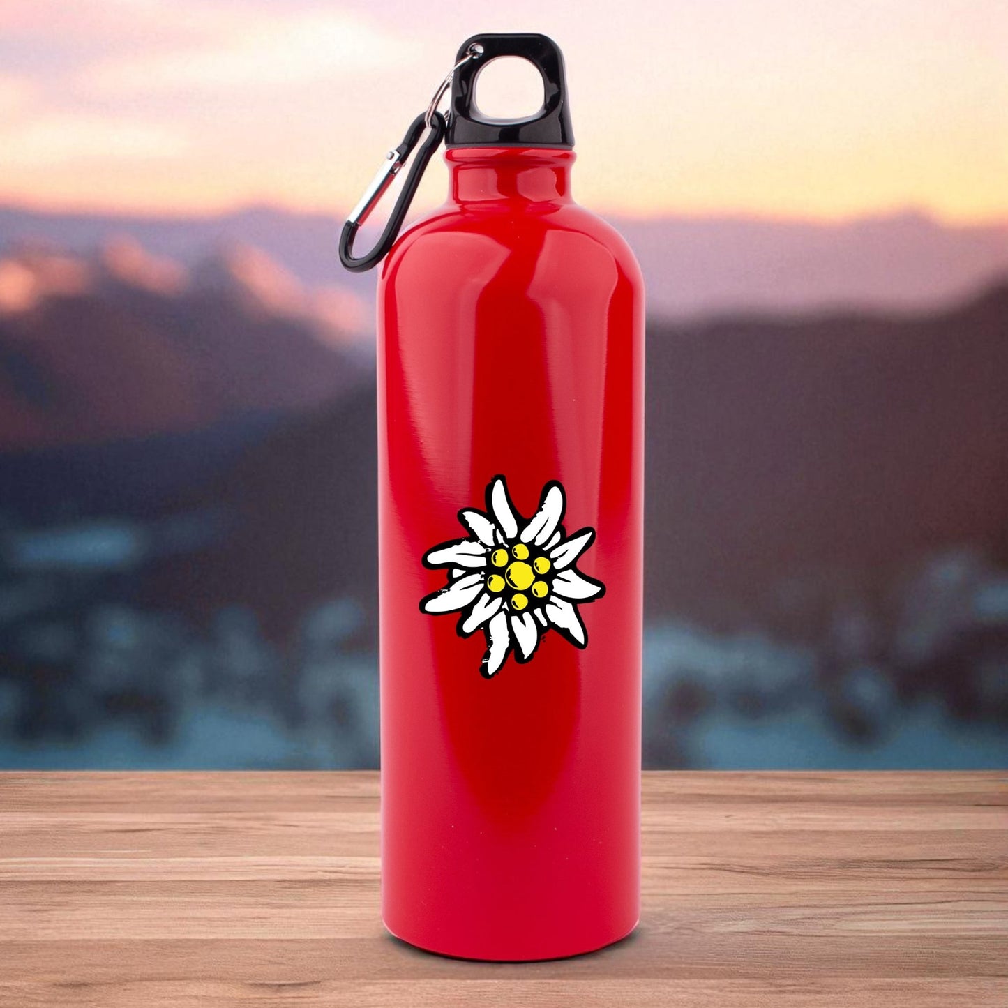 Edelstahl - Trinkflasche "Edelweiß" - meinherzschlag.de