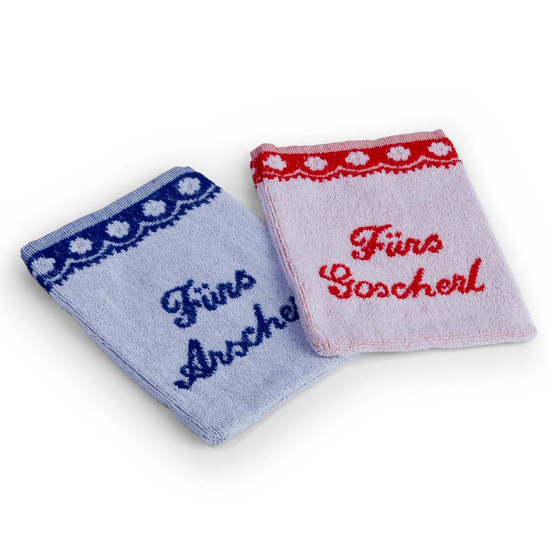 Waschlappen - Set "Arscherl & Goscherl" - meinherzschlag.de