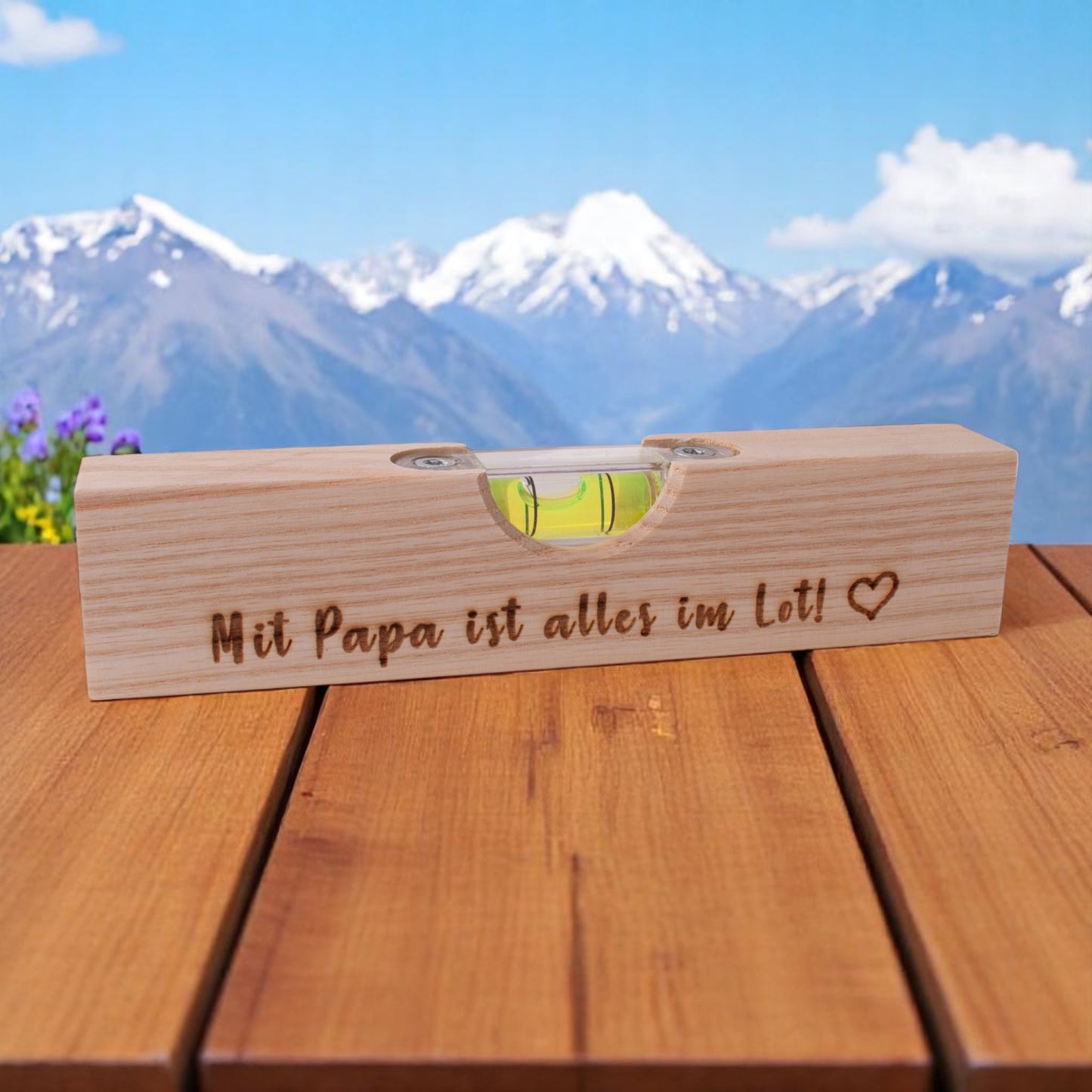 Wasserwaage "Mit Papa ist alles im Lot!" - meinherzschlag.de