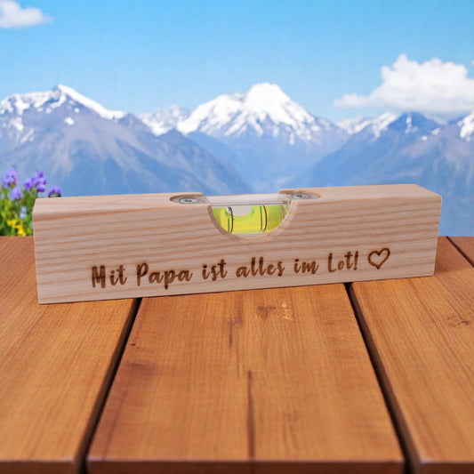 Wasserwaage "Mit Papa ist alles im Lot!" - meinherzschlag.de