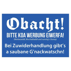 Briefkastenaufkleber "Koa Werbung"